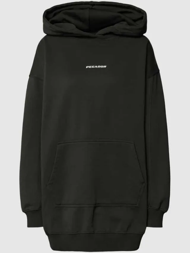 PEGADOR Oversized sweatjurk met logoprint, model 'MALM' olijfgroen, foto 2