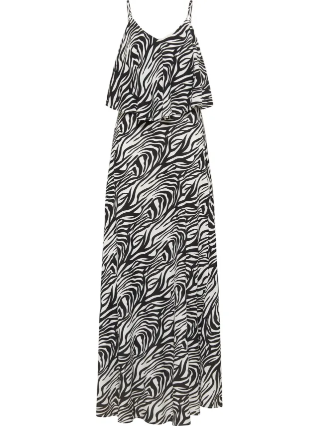 Faina dames maxi jurk met zebraprint nelice dierenprint, foto 2