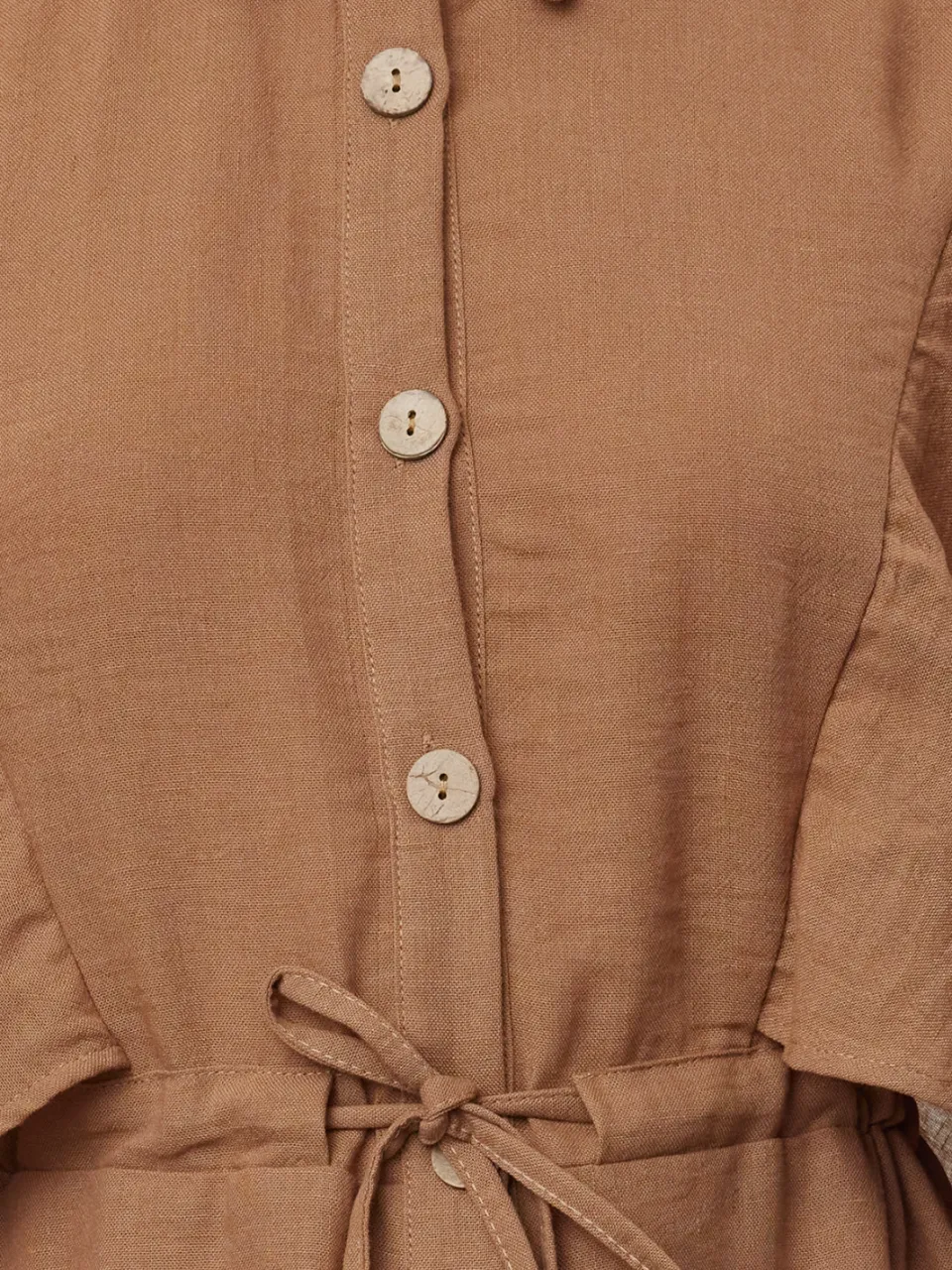 Trendyol TRENDYOLMİLLA Dames Bruin Effen Midi Kort Casual Blousejurk Jurken, foto 2