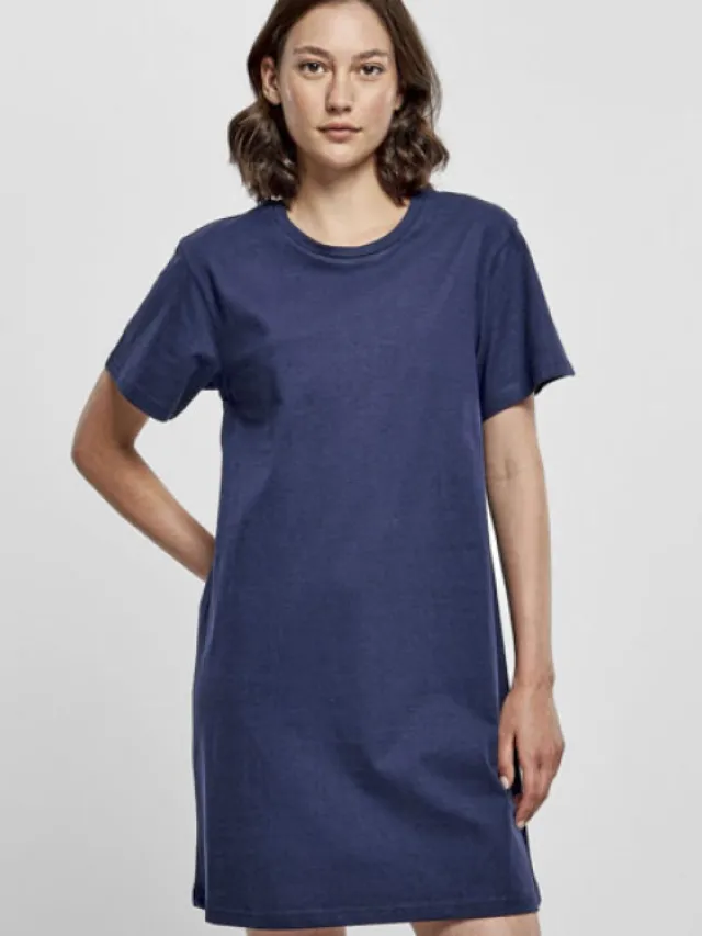 Build Your Brand Ladies Tee Dress - Light Asphalt