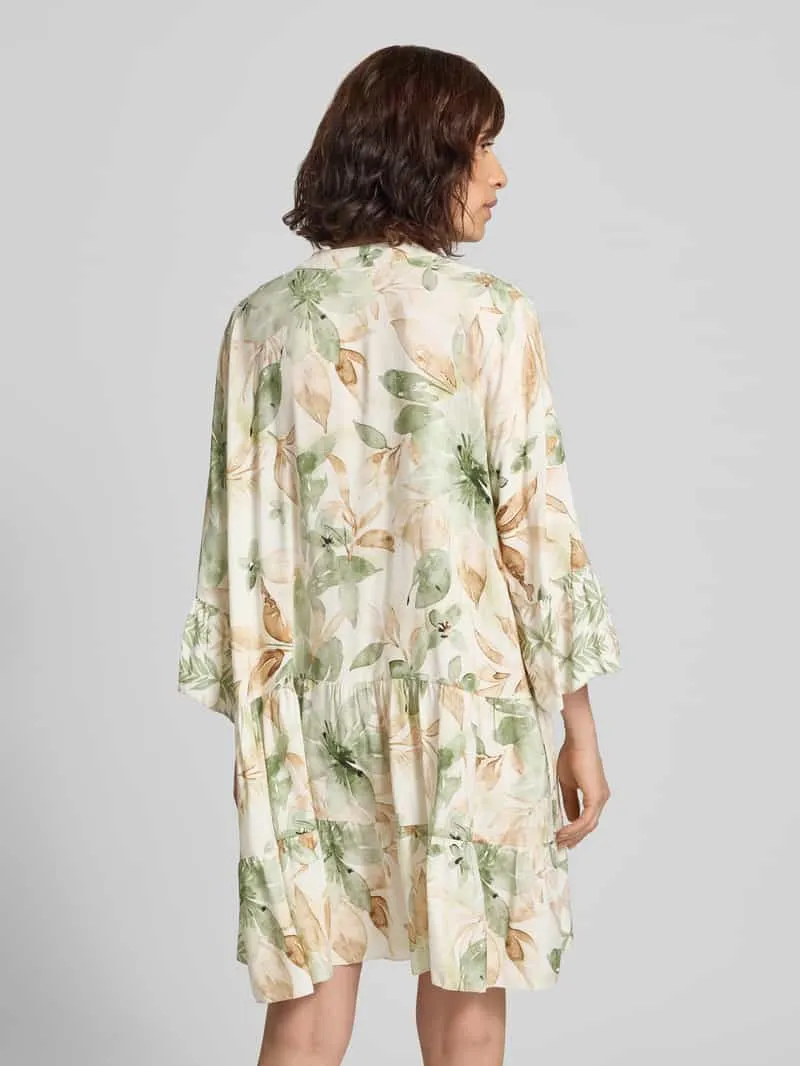 ZABAIONE mini-jurk van viscose met serafinokraag model 'Ge44rdaa' kaki, foto 3