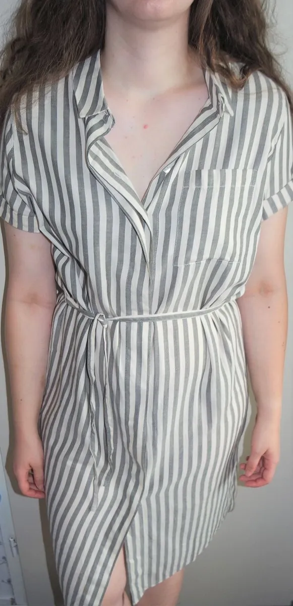 Moscow Shirt Dress - Off White/Olive