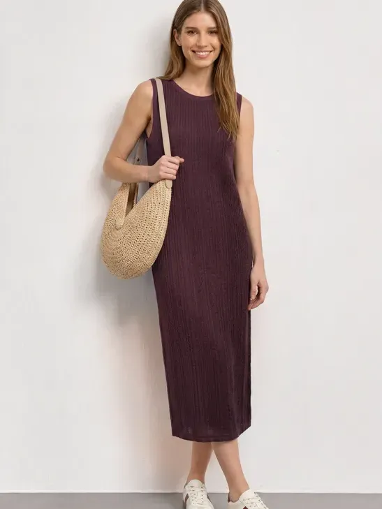 Street One Midijurk van kant met ronde hals Rood