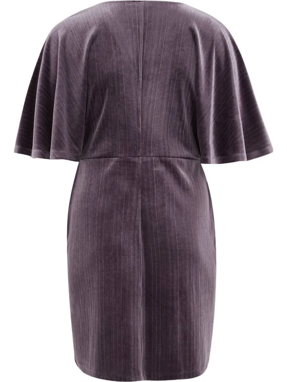 WE Fashion Curve Plus Size fluwelen korte jurk met glitters en plooien - paars, foto 2