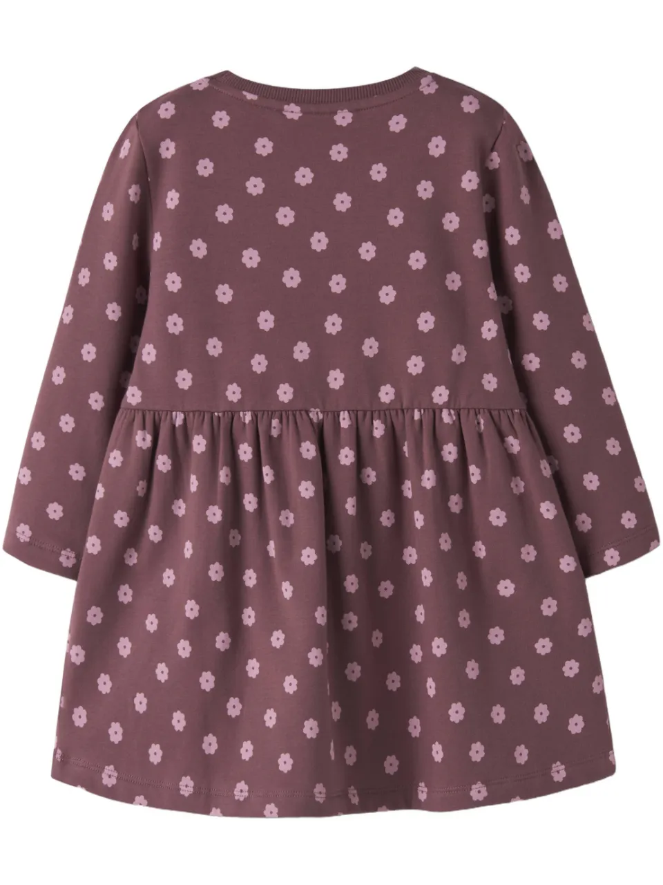 NAME IT MINI gebloemde sweatjurk donkerrood donkerrood/roze, foto 2