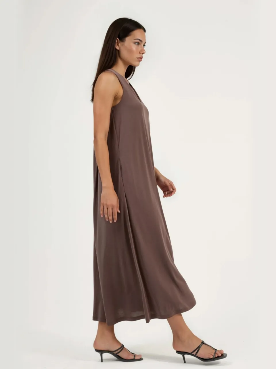 Busem Halterneck Modal Jurk bruin, foto 2