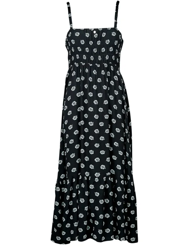 Roxy Lange Jurk Roxy SUNRISE COASTLINE PRINTED Zwart