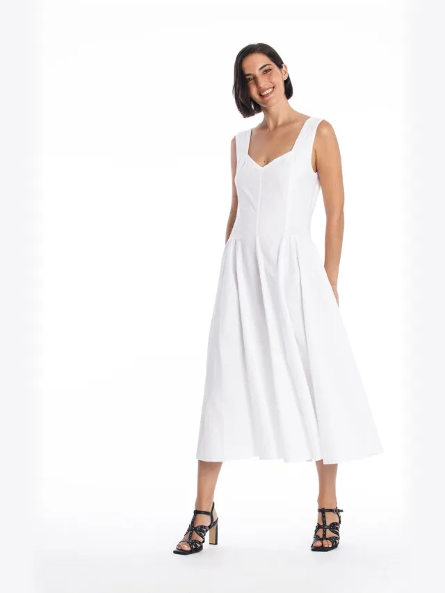RAVENS VIEW IBIZA dames vegan Maxi Jurk Alaska Wit