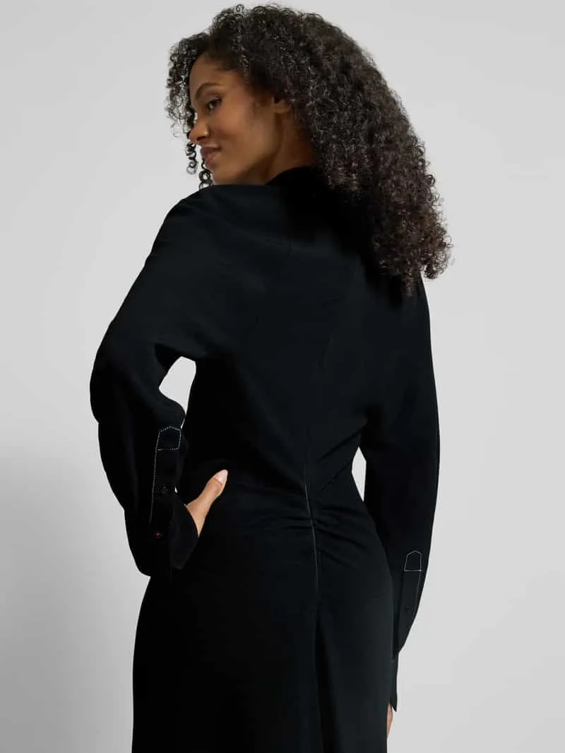 Victoria Beckham Midi-jurk met resortkraag zwart, foto 4