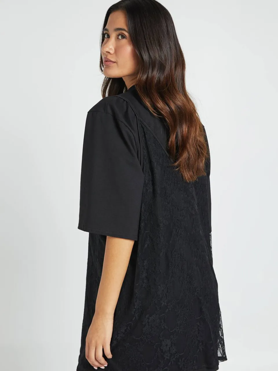 boohoo Dames Jersey T-shirt Jurk Met Contrasterende Kanten Slip zwart, foto 3