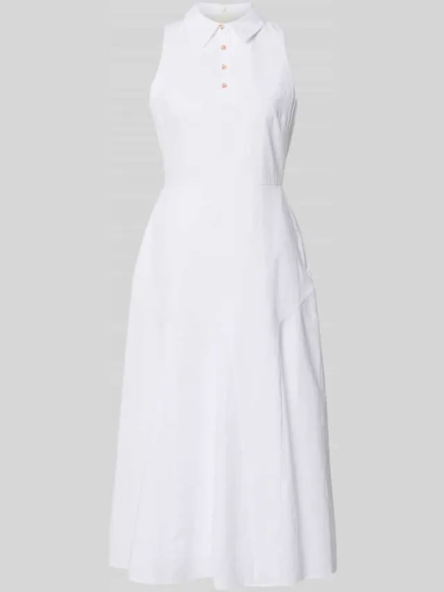 Ted Baker midi-jurk met platte kraag model 'Meeha' zand, foto 2