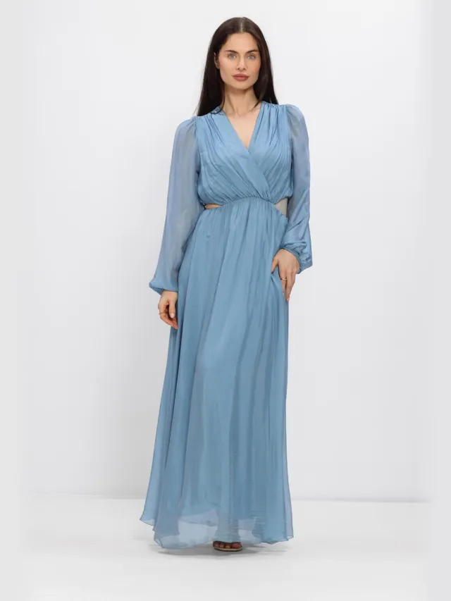 Freebird Dames Jurken F-wv-silk-vis-26-1 - Blauw