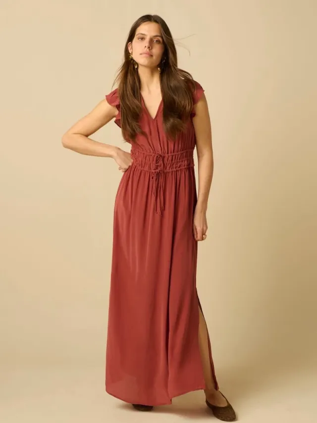 Sissy-Boy Donkerrode maxi jurk D.Rood