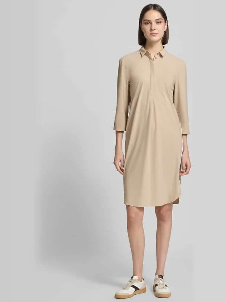 White Label Kniellange overhemdjurk met 3/4-mouw taupe, foto 4