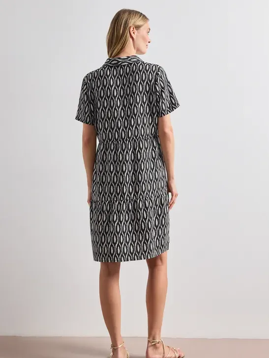 Street One Knielange jurk met korte mouwen en print beige, foto 3