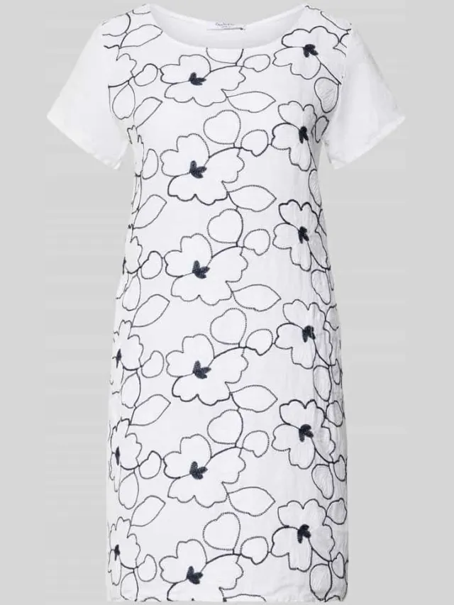 ZABAIONE mini-jurk van linnenmix in all-over look model 'No44vaa' wit, foto 2