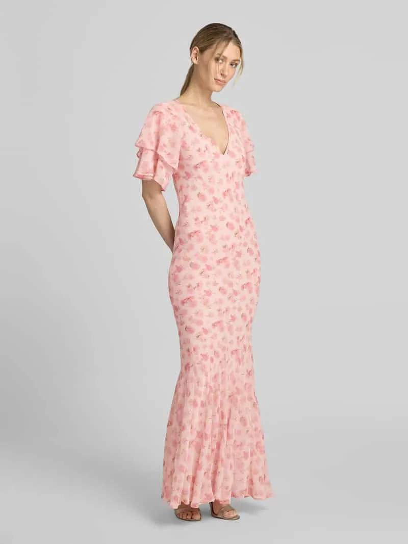 NEO NOIR Maxi-jurk met volants model 'Celesse' felroze, foto 4