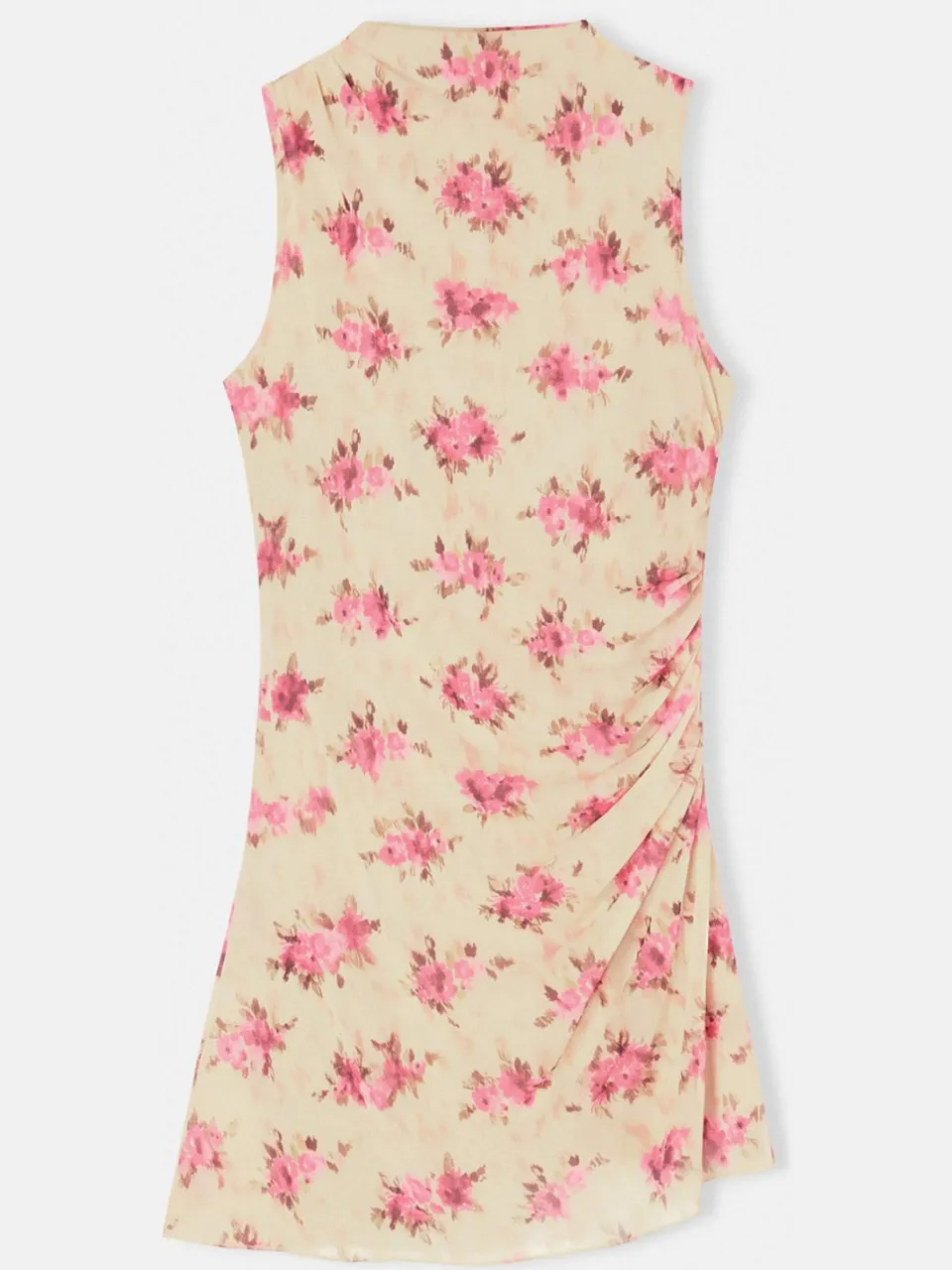 Trendyol Curve Dames Geel Bloemen Kort / Mini Mouwloos Casual Skater Grote maten Jurk, foto 2