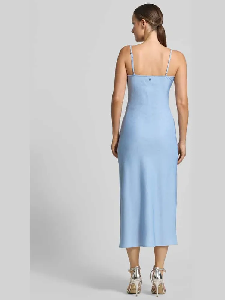 Guess Slim fit midi-jurk met viscose model 'Lina' bleu, foto 3