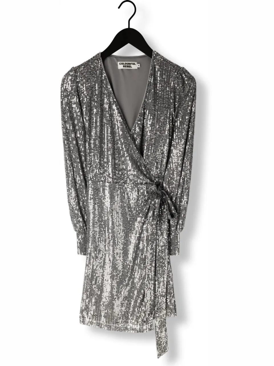 Colourful Rebel Dames Jurken Xita Sequins Real Wrap Dress - Zilver, foto 2