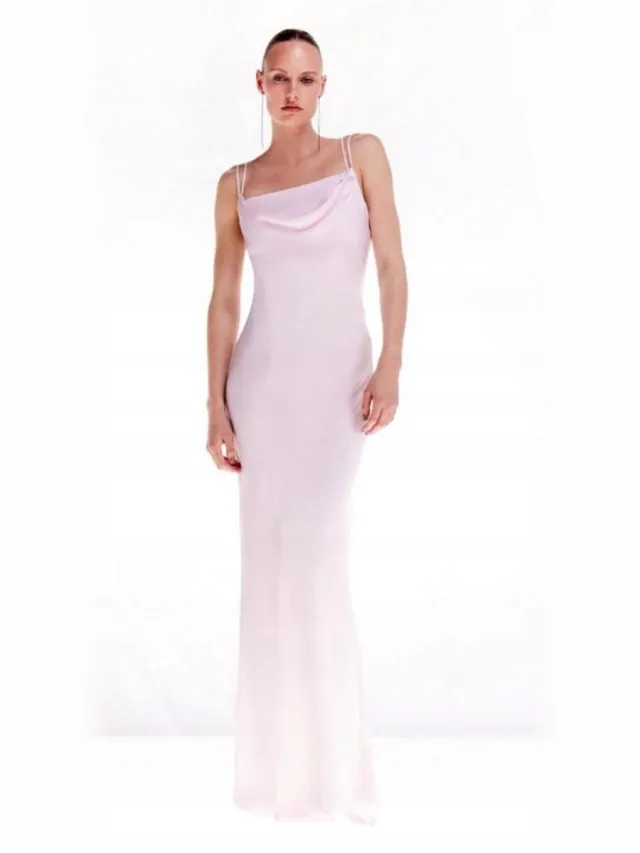 Karen Millen Maxi-jurk - Roze - V-hals - Met Split