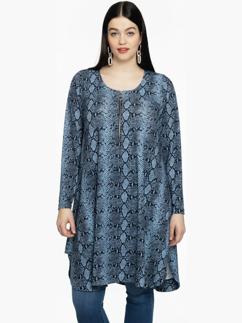 Yoek Jurk A-lijn met rits | Blauw