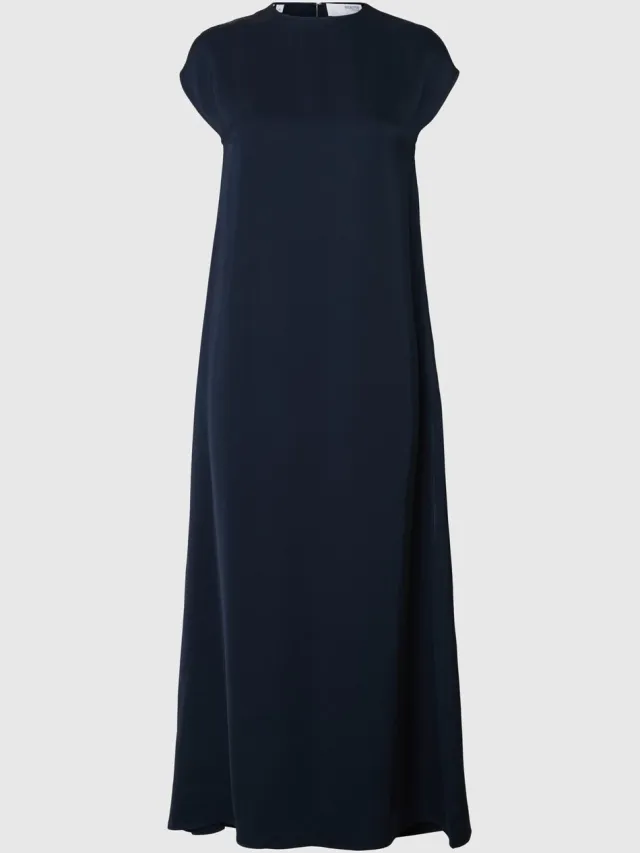 Selected Maxi jurk Korte mouwen Dark Sapphire