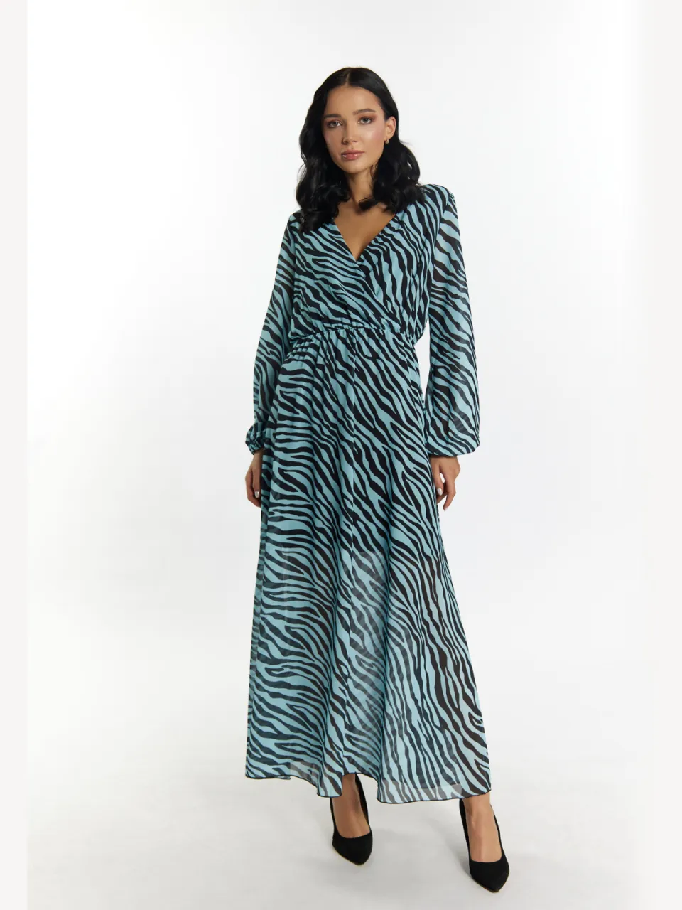 Faina Jurkje met zebraprint Dames Lichtblauw zwart