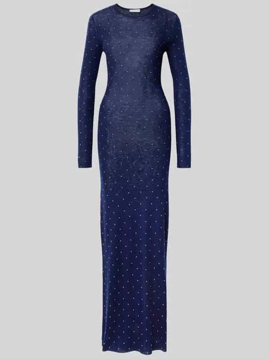 Rabanne Maxi-jurk in semi-transparant design blauw, foto 2
