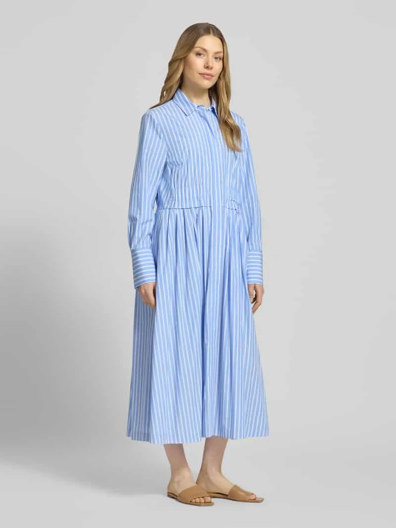White Label regular fit midi-jurk met platte kraag blauw, foto 3