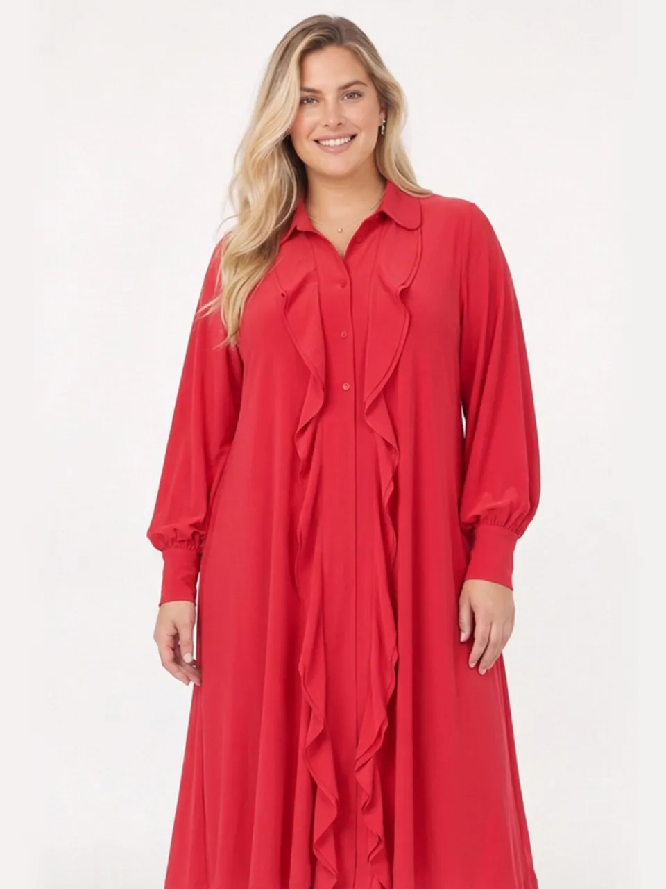 Yoek Jurk midi | Roze, foto 2
