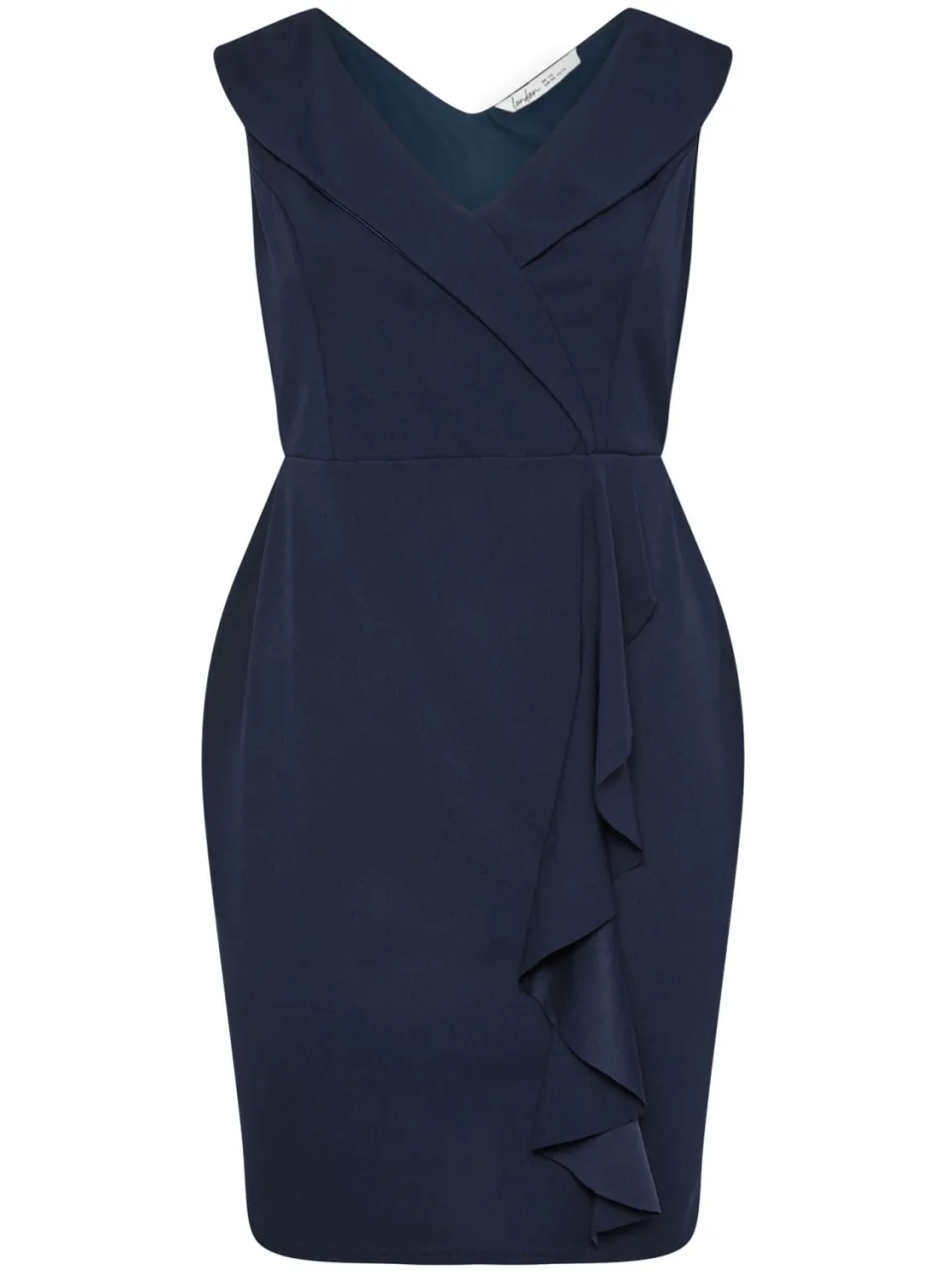 Yours London Minijurk In Smokingstijl Met Ruchedetail In Donkerblauw blauw, foto 4