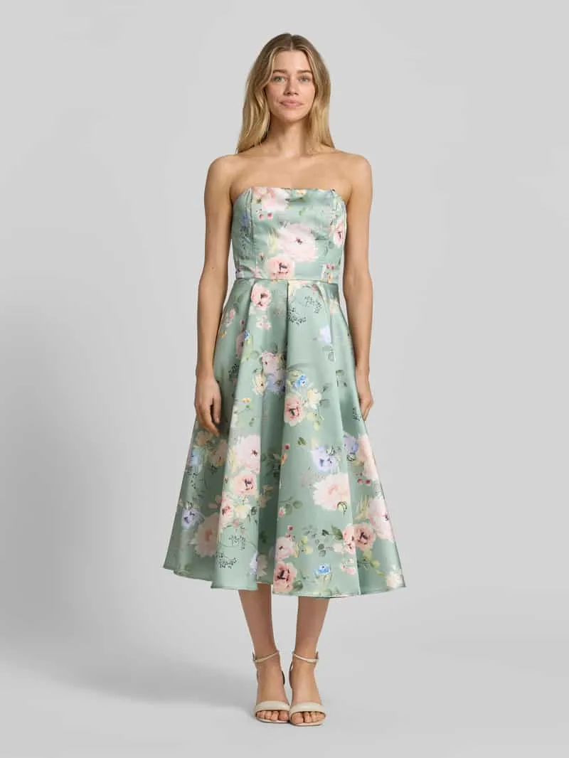 Swing Cocktailjurk in off-shoulder-look Lichtgroen