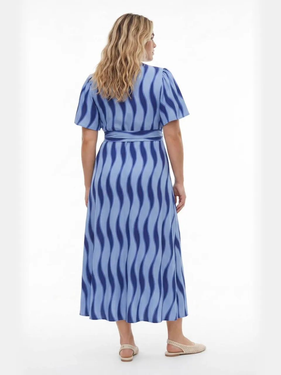 Only Carmakoma wikkel-/overslagjurk blauw, foto 3