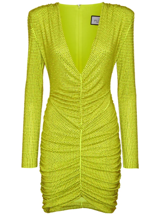 Philipp Plein Korte Jurk geel, foto 2