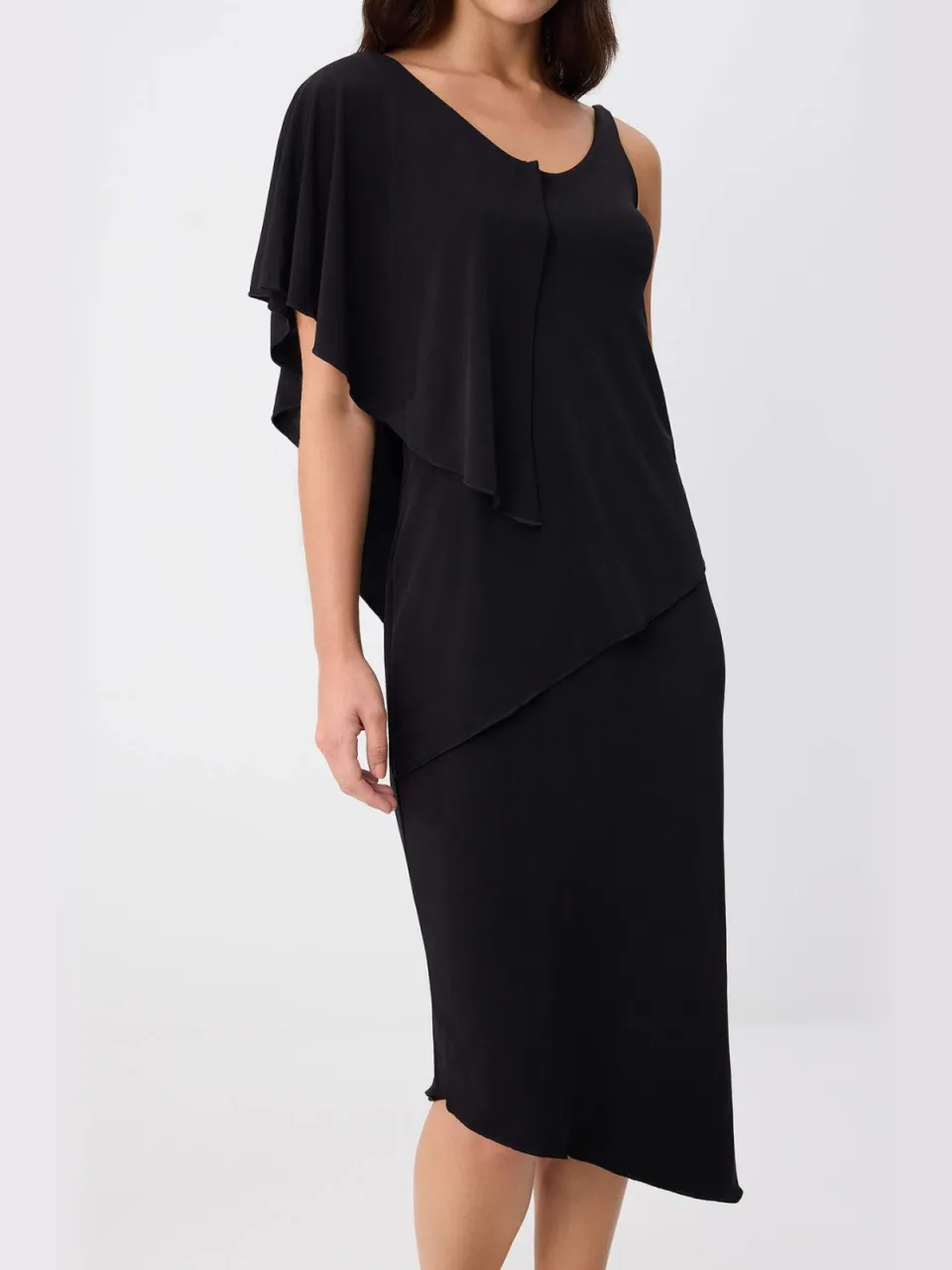 Trendyol TRENDYOLMİLLA Dames Zwart Effen Midi Kort Bodycon Jurken, foto 2