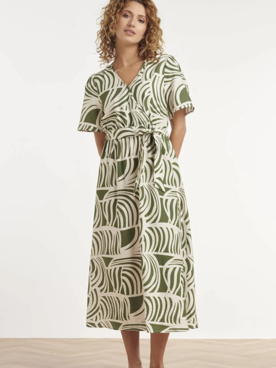 Smashed Lemon wikkeljurk met print - groen, foto 4