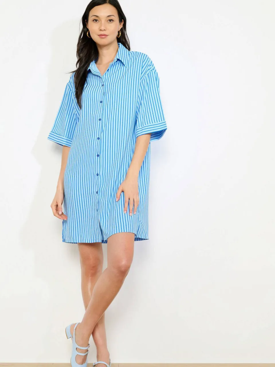 LOLALIZA gestreepte blousejurk blauw, foto 4