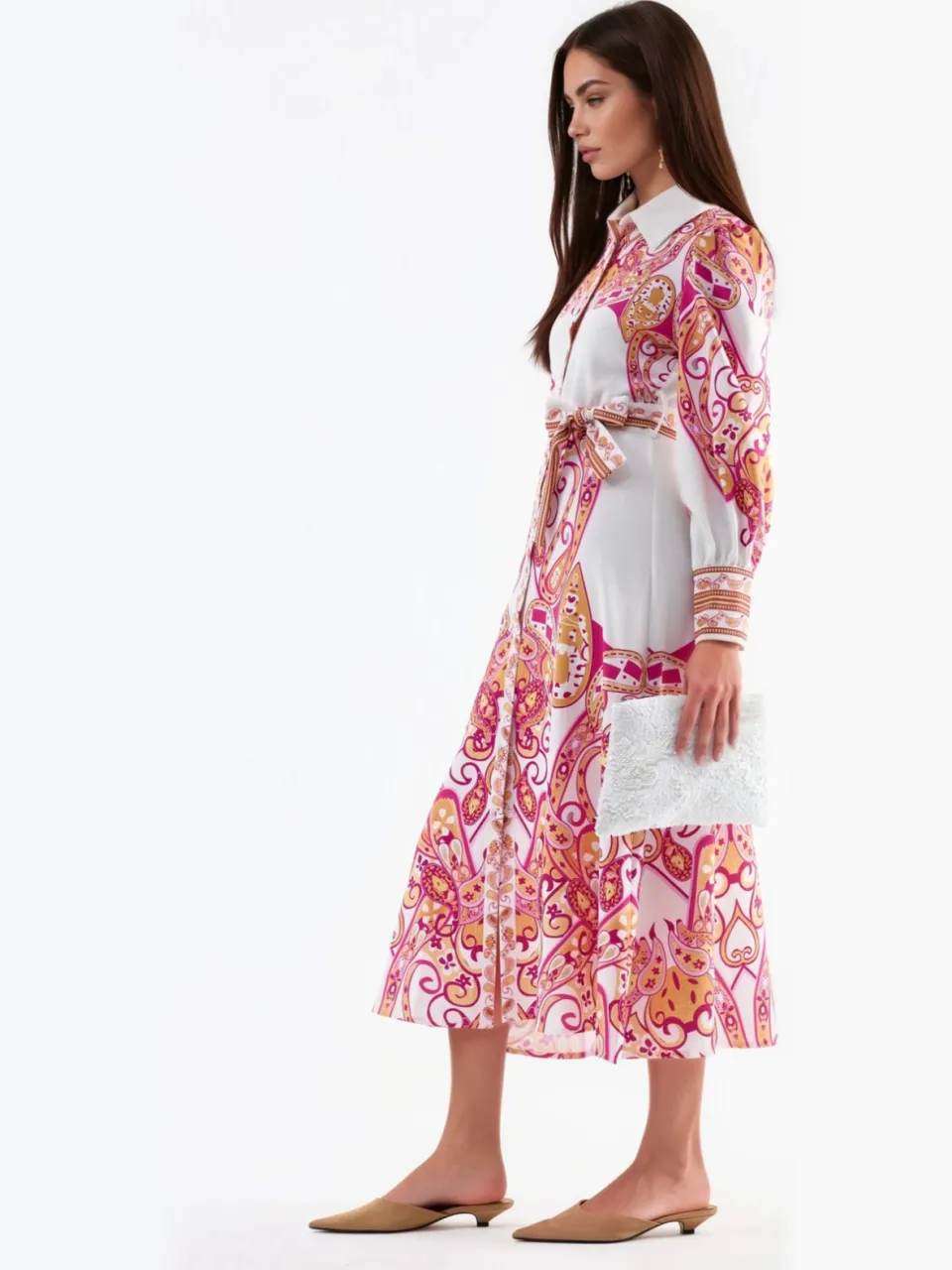 MSN Collection Paisley Print Geknoopte Maxi Jurk veelkleurig, foto 2