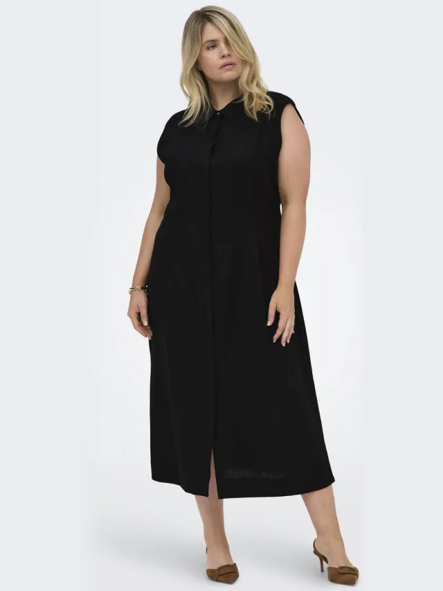 Only Carmakoma blousejurk zwart
