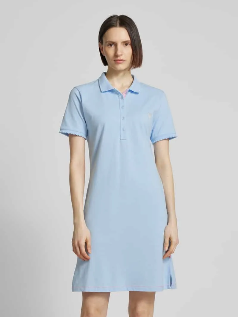 Frieda & Freddies Polojurk met motiefstitching Lichtblauw