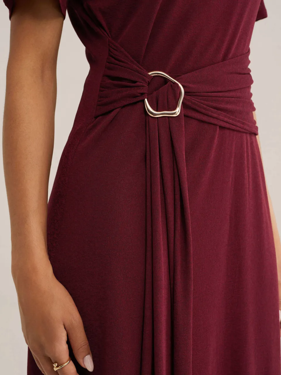 WE Fashion korte jurk - donkerrood, foto 2