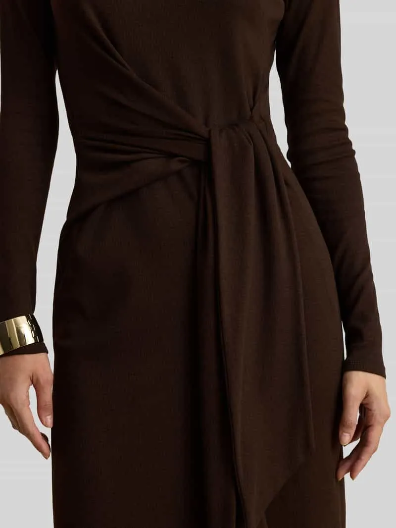 Lauren Ralph Lauren Regular fit vrijetijdsjurk van mix van katoen en modal donkerbruin, foto 3