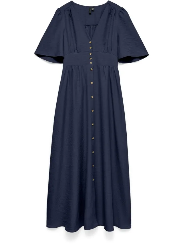 Vero Moda VMMELANEY 2/4 ANKLE DRESS WVN EXCL - Dames - Maxi jurken peacoat