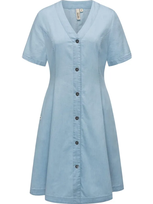 Ragwear Dames zomerjurk lichtblauw denim