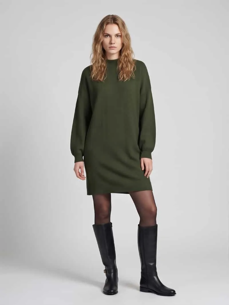 Vero Moda relaxed fit tricotjurk van viscosemix model 'NANCY' Donkergroen