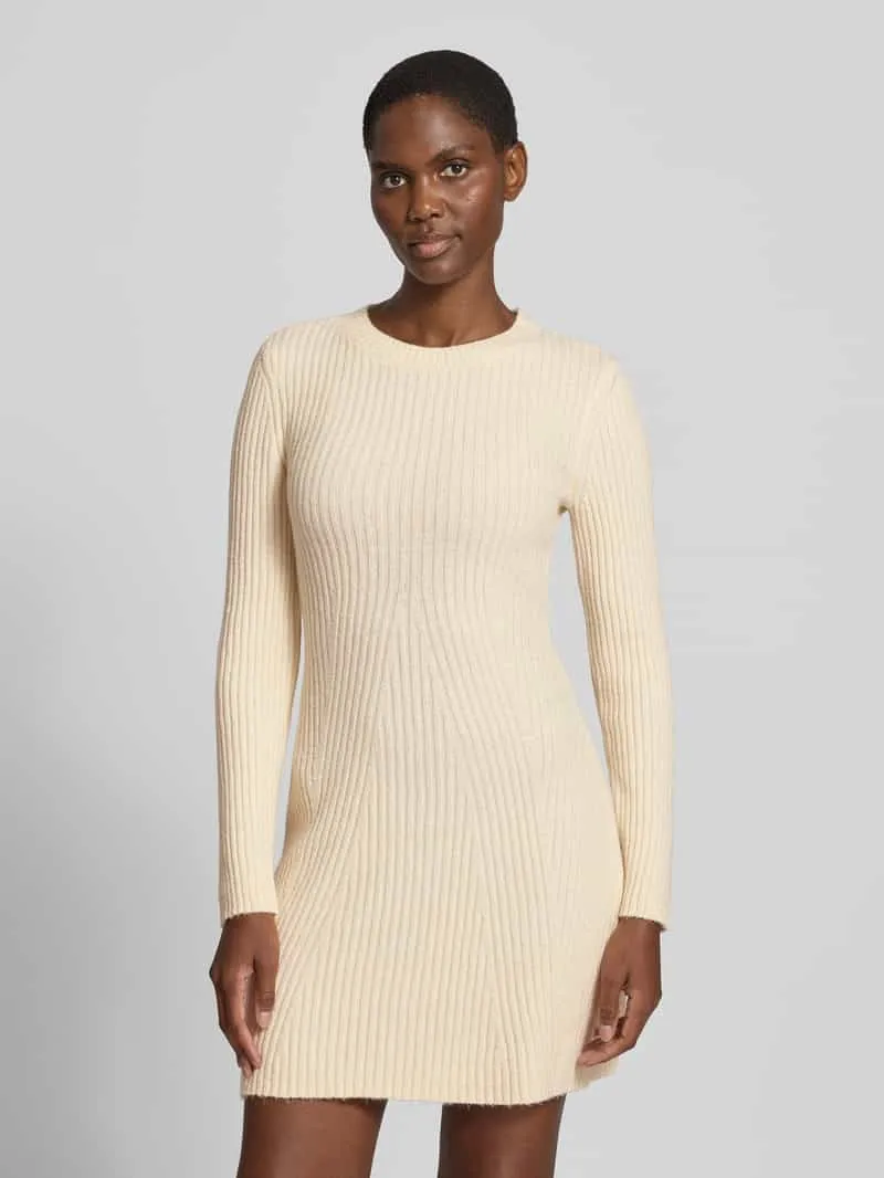 Vero Moda Regular fit tricotjurk met ronde hals model 'JOSANNA' ecru, foto 4