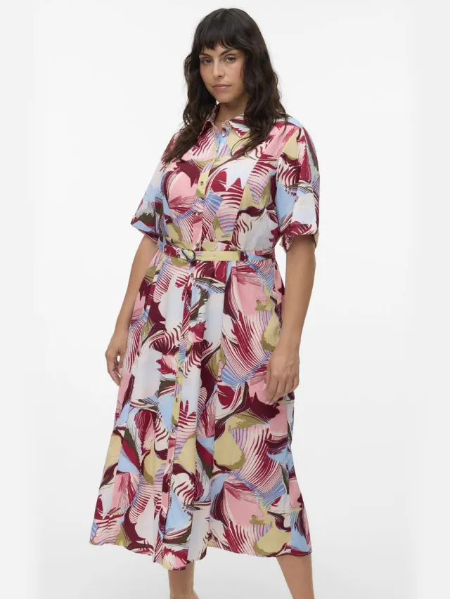 Vero Moda curve jurk RUBY Karanda/Red Fie