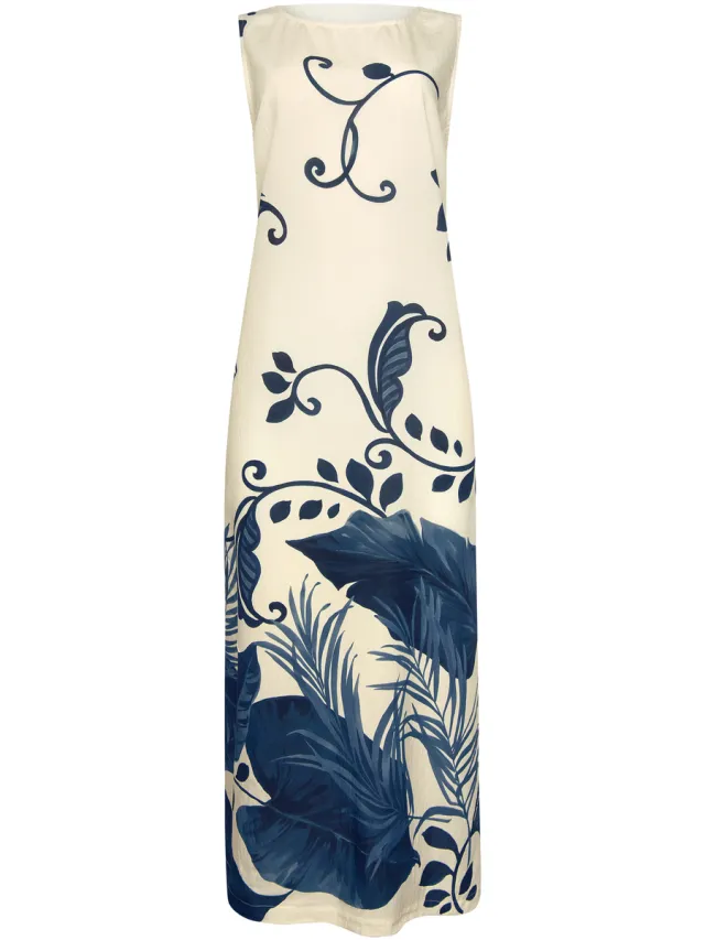 Lisca Lange Jurk Lisca Mouwloze zomer maxi-jurk PORTOFINO Blauw