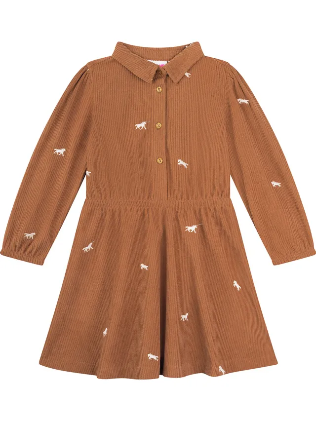 Someone OFELIA-SG-52-J Meisjes Jurk - DARK CAMEL